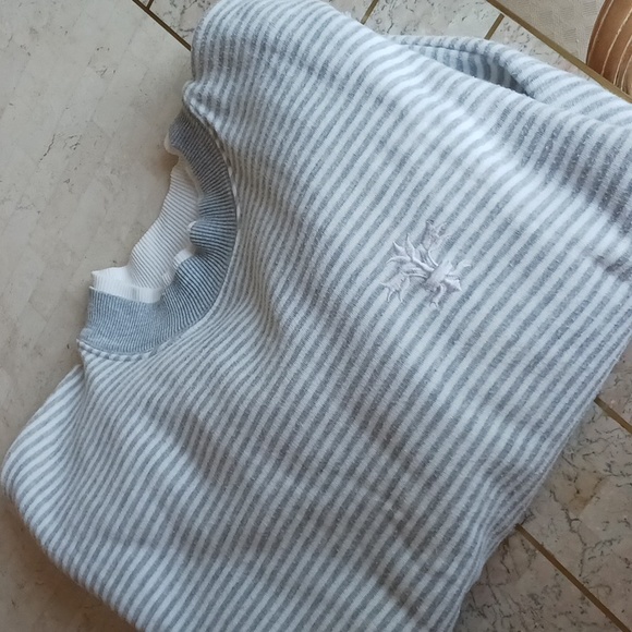 Vintage women's sweatshirt..brand- ROW G..sz Large..white/gray stripe - Picture 13 of 14